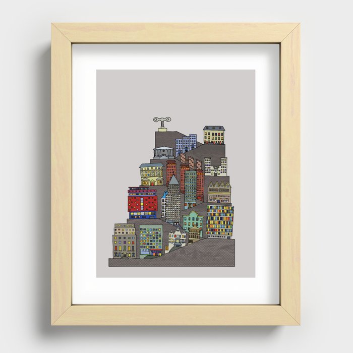 Townscape Recessed Framed Print