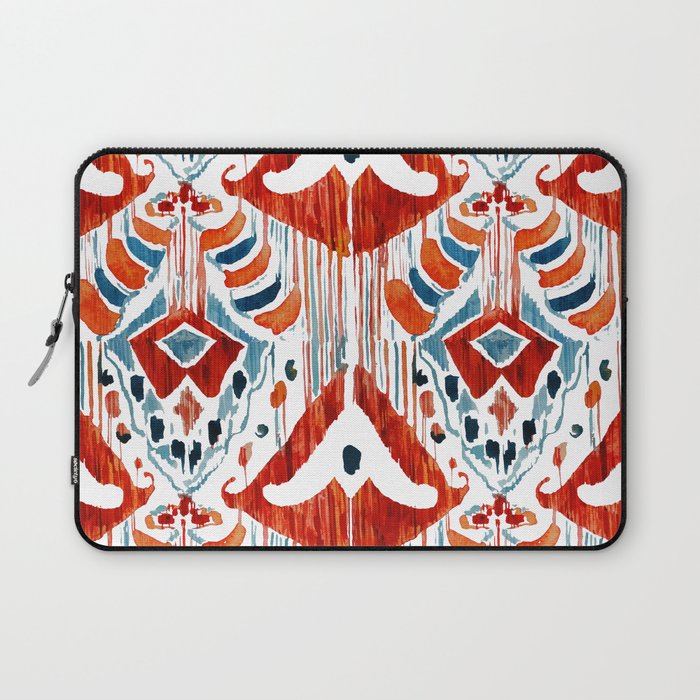 red bali ikat Laptop Sleeve by Huntleigh Society6