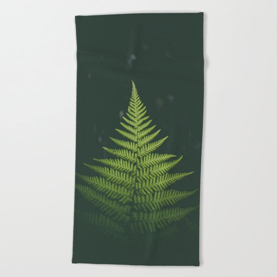 Fern Leaf Green Beach Towel