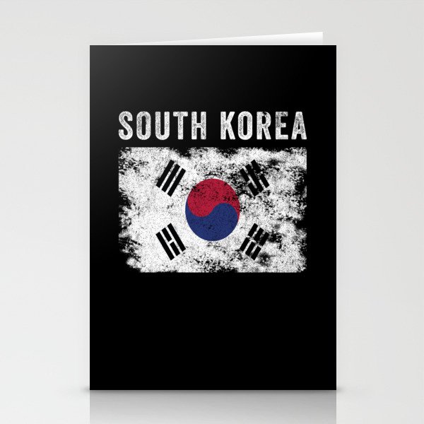 South Korea Flag Distressed Stationery Cards