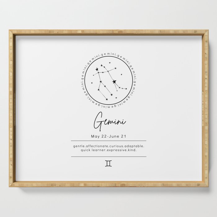 Gemini | B&W Zodiac Serving Tray