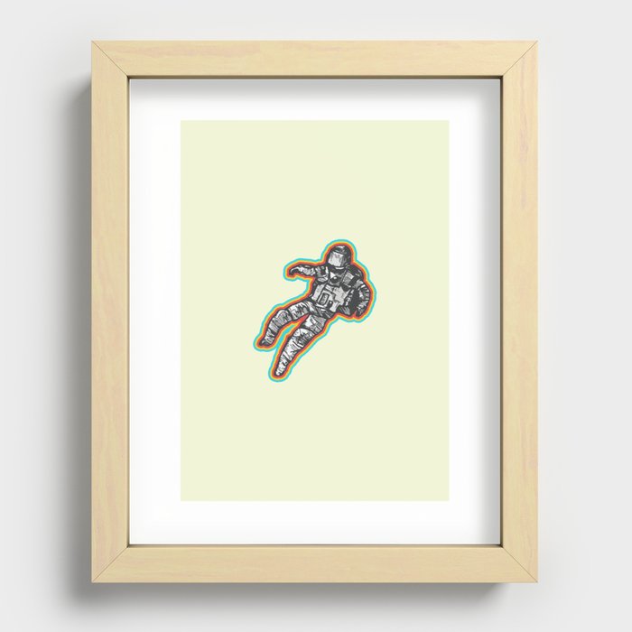 Retro Spaceman Recessed Framed Print