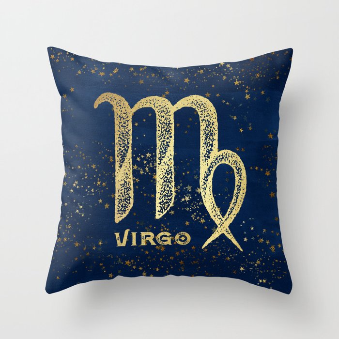 Virgo Zodiac Sign Throw Pillow