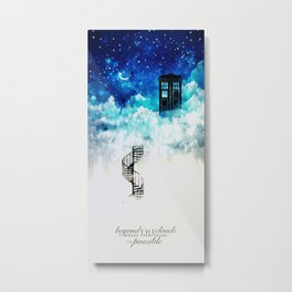 Beyond the clouds | Doctor Who Metal Print | Doctorwho, Possible, Mixed Media, Movies & TV, Painting, Starry, Dreams, Vector, Pop Surrealism, Tardis 