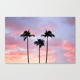 Palm Trees Sunset Photography Canvas Print