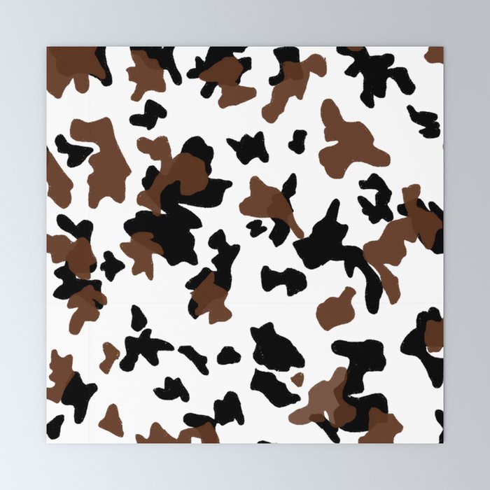 Brown and . Cow print pattern . Animal print Pattern trend by Arcos prints Mini Art Print by arcos prints | Society6