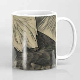 Bald eagle colored pencil drawing descending style Coffee Mug