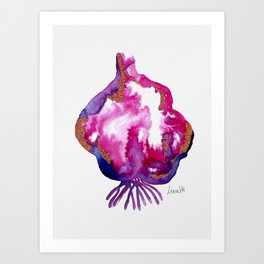Watercolor Bulb - Blue-Purple Art Print