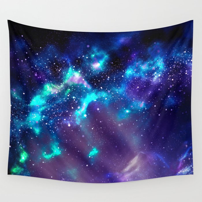 Abstract Nebula #2: Blue Wall Tapestry