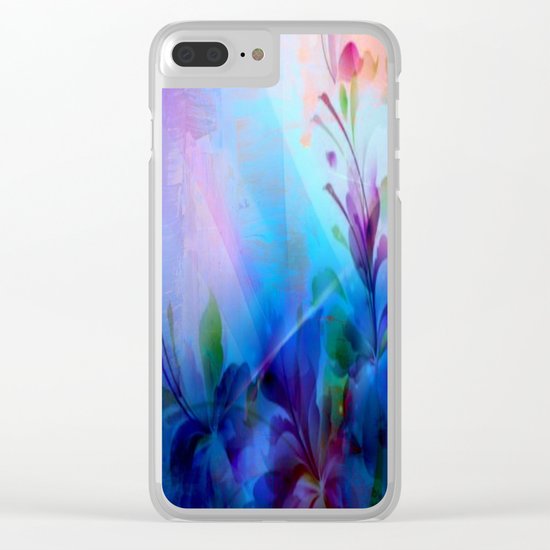 Sunset Painterly Floral Clear iPhone Case