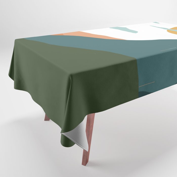 Cloudy Lunchtime - Geometric Landscape Tablecloth