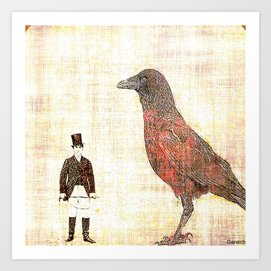 Dompteur de corbeau Art Print