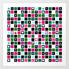 Colorful cubes . Art Print | Digital, Black, Squares, Magenta, Green, Art, Graphicdesign, Red, Turquoise, Cage 