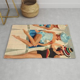 Retro Sunbathers Area & Throw Rug