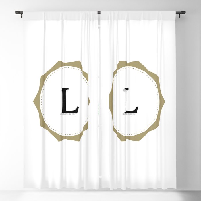 Vintage Letter L Monogram Blackout Curtain By Textures Society6