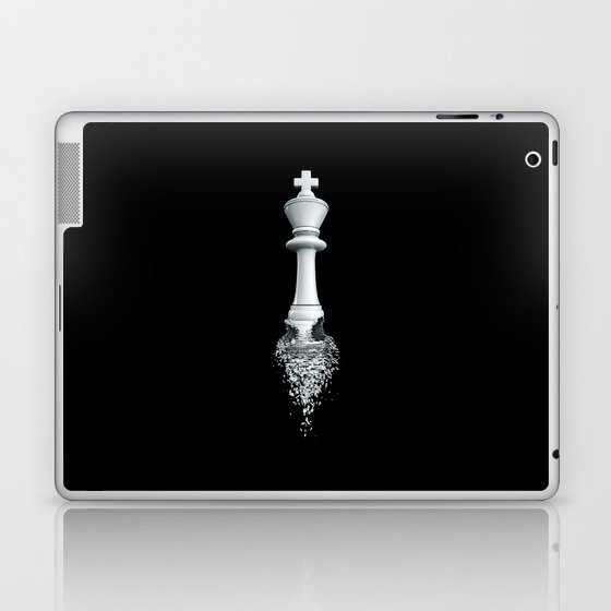 Farewell to the Pale King / 3D render of chess king breaking apart Laptop & iPad Skin