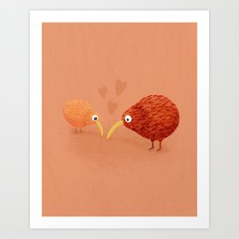 Kiwi Birds Together Art Print