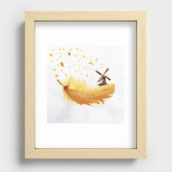 Air Feather • Yellow Feather I Recessed Framed Print