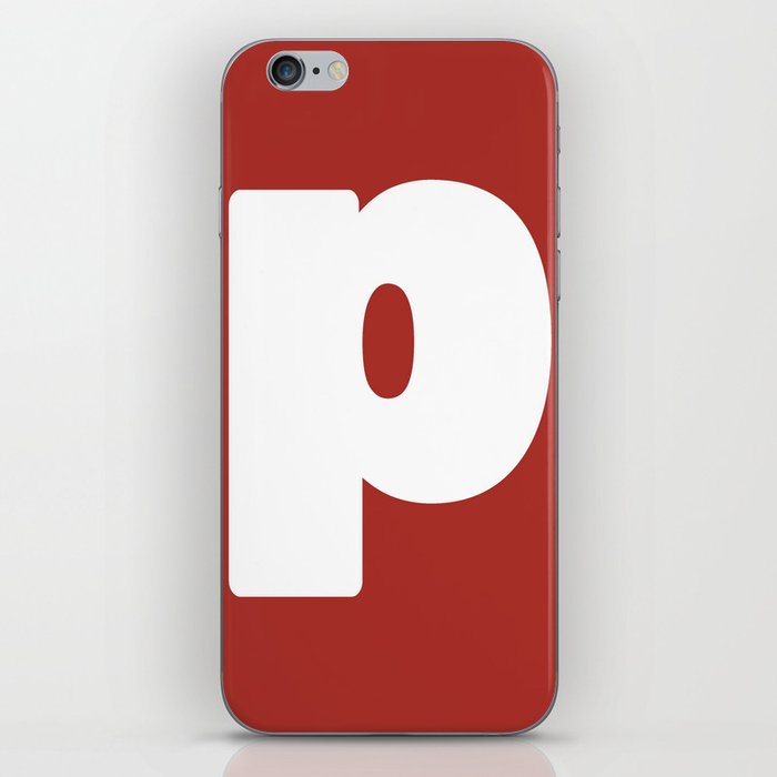 p (White & Maroon Letter) iPhone Skin