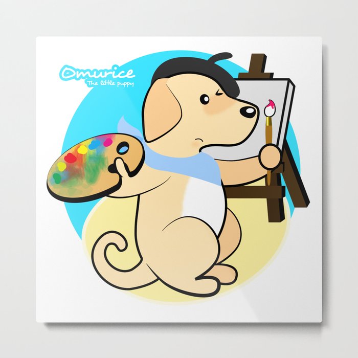 Omurice the little puppy - the Little painter Metal Print