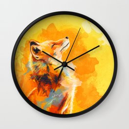 Blissful Light - Fox portrait Wall Clock