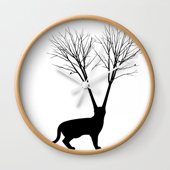 Cat Tree Wall Clock
