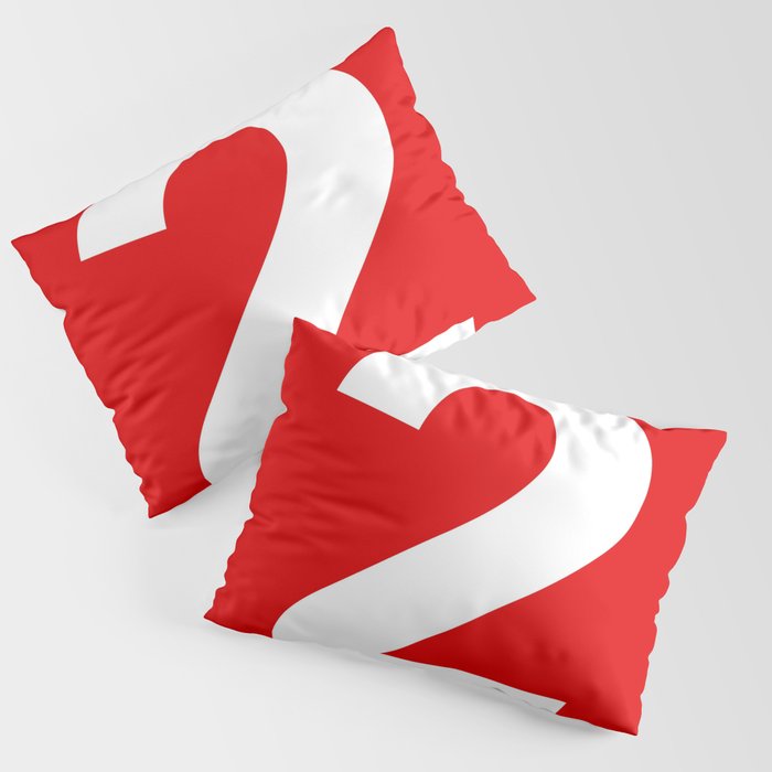 Number 2 (White & Red) Pillow Sham