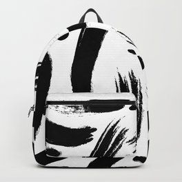 Black & White Paint Strokes Pattern Backpack