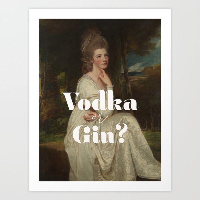 Vodka or Gin? Cocktail Bar Art Print