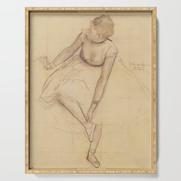 Edgar Degas' Ballet Dancer Ballerina Pencil Sketch Serving Tray