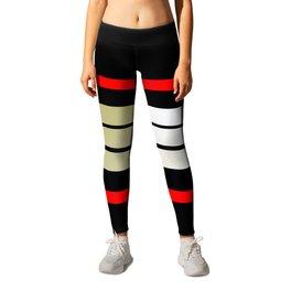 TEAM COLORS 5  Leggings | Black And White, Teamcolors5, Goldred, Beckybetancourt, Pattern, Graphicdesign, Digital 