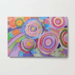 SPACE OF JOY Colourful Modern Abstract Painting Metal Print | Acrylic, Circles, Fun, Decorative, Purple, Space, Joy, Icecreamcolors, Abstract, Popart 