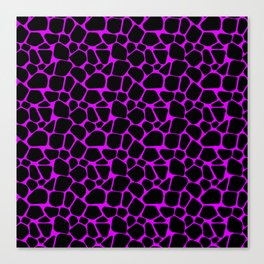 Neon Safari Purple & Black Canvas Print