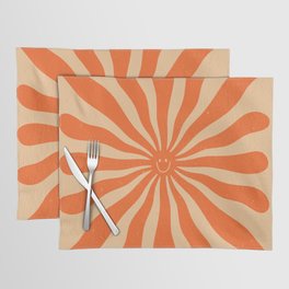 Retro Sun Vintage 70s 2 Orange Placemat