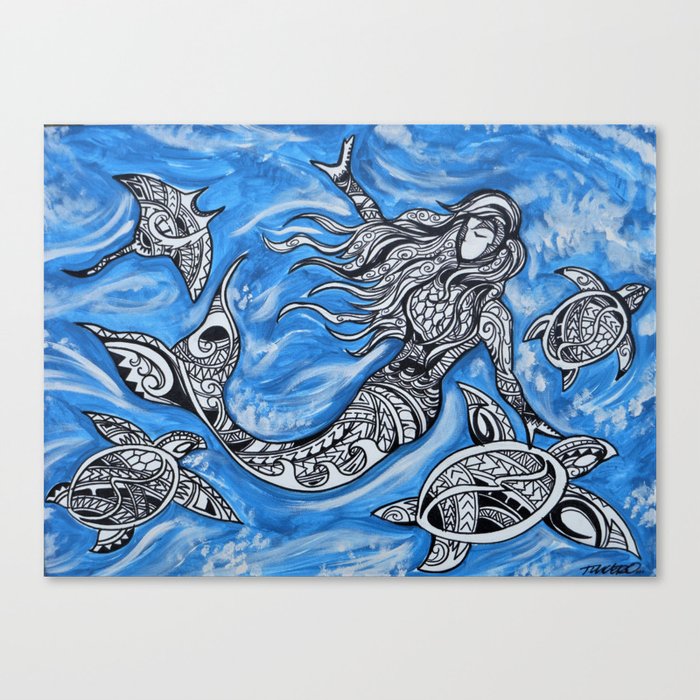 Mermaid and Honus Canvas Print