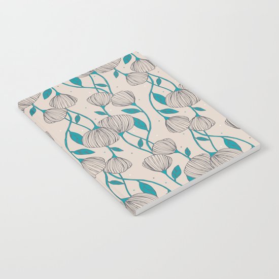 Blue Stem Flowers Notebook