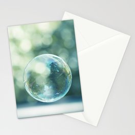 Bubble Photography, Bathroom Blue Green Art, Soap Bubbles Laundry Room Print, Bath Nursery Photo Stationery Cards