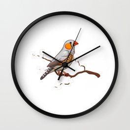 RETRO JAPAN ZEBRA FINCH ART Finch Lovers Gift Wall Clock