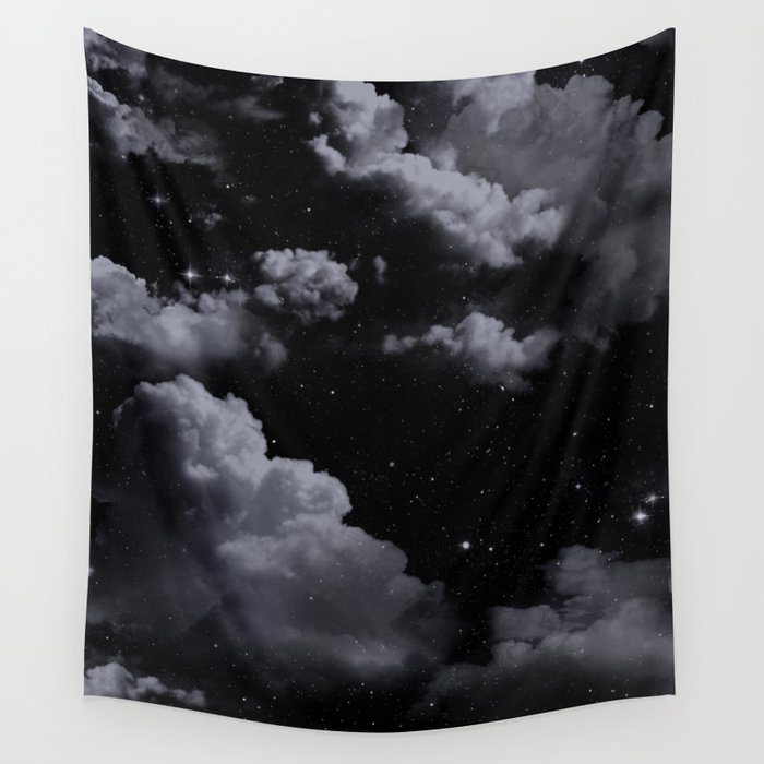Night Sky with Clouds Wall Tapestry
