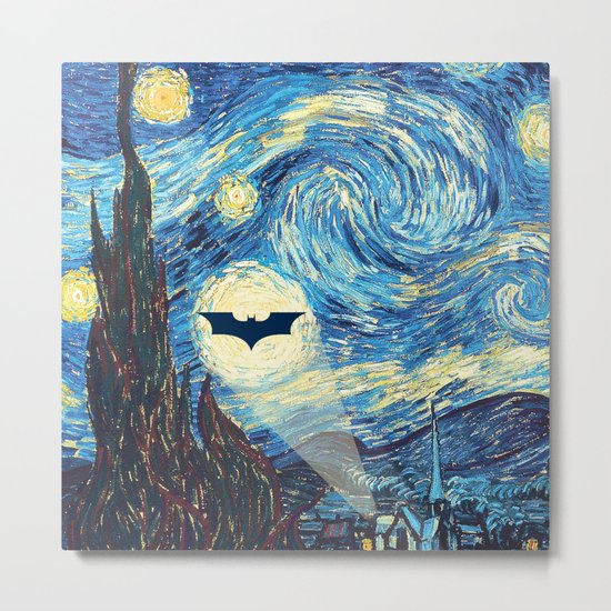 Starry Night Heroes Metal Print
