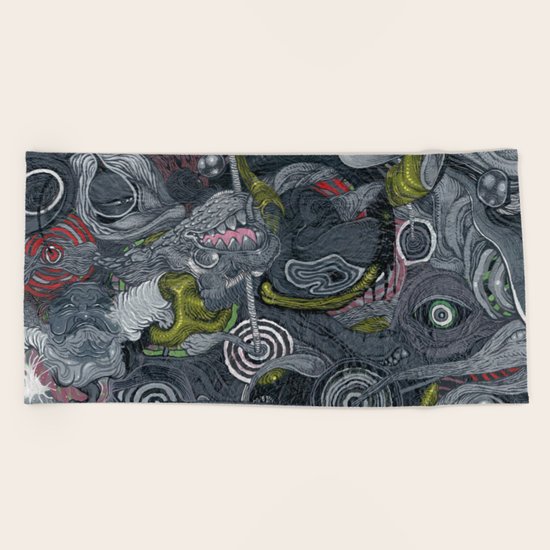 Warning Beach Towel
