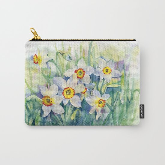 Daffodils watercolor illustration Carry-All Pouch