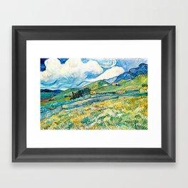 Mountain Lanscape behind the hospital saint paul by Vicent Van Gogh Framed Art Print