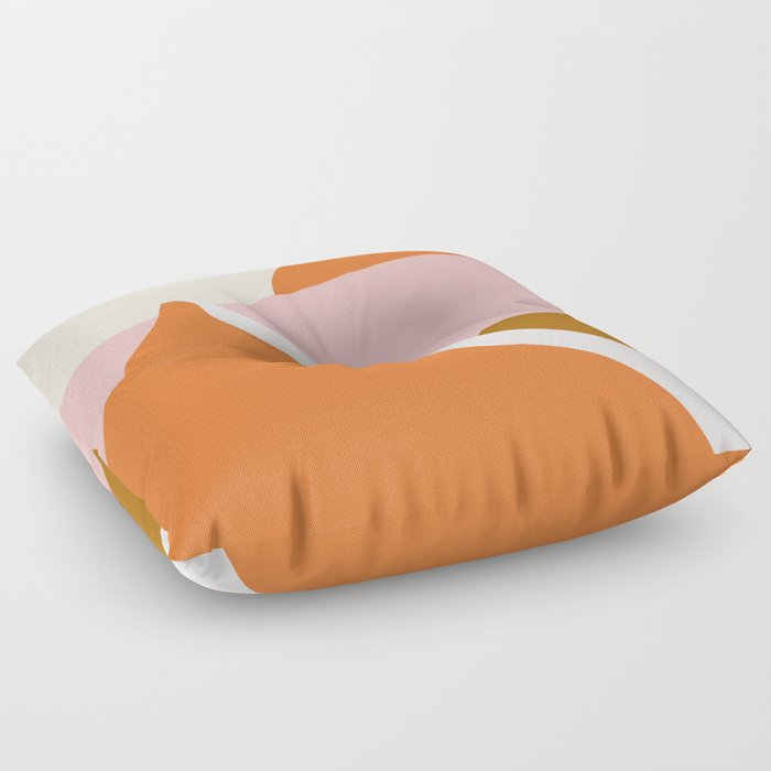 Pink and Orange Sunset Landscape in Contemporary Minimalism  Floor Pillow