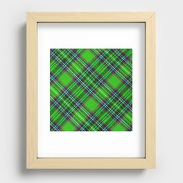 Plaid Green Trendy Collection Recessed Framed Print