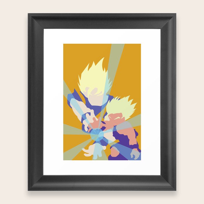 Dragonball Z Father Son Kamehameha Framed Art Print By Derfgnay