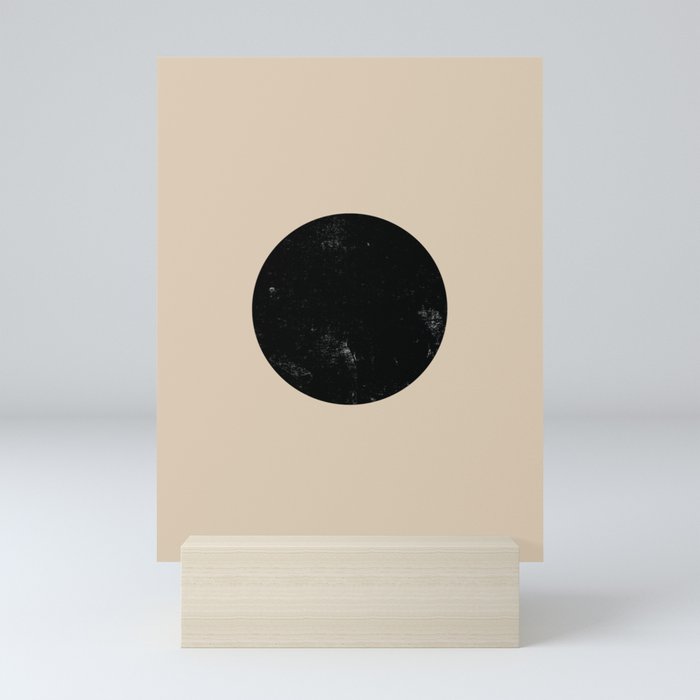 Beiged out Black Circle Art Mini Art Print