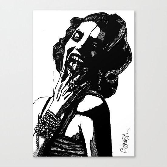 B&W Fashion Illustration - Part 2 Canvas Print