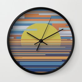 Geometric Sunset Wall Clock
