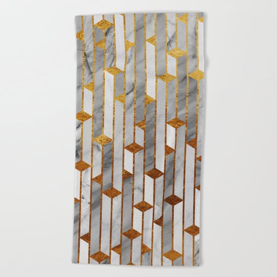 Marble skyscrapers Beach Towel